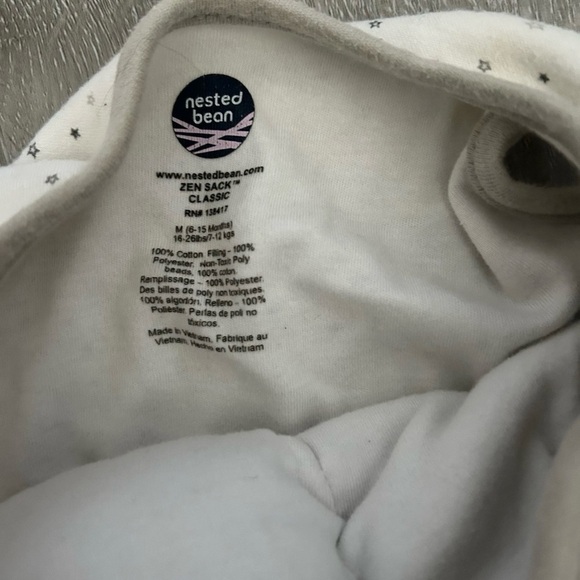 Baby Nested Zen Classic Cotton Sleep Sack Classic  White Size Medium 6-15 months - Picture 2 of 4
